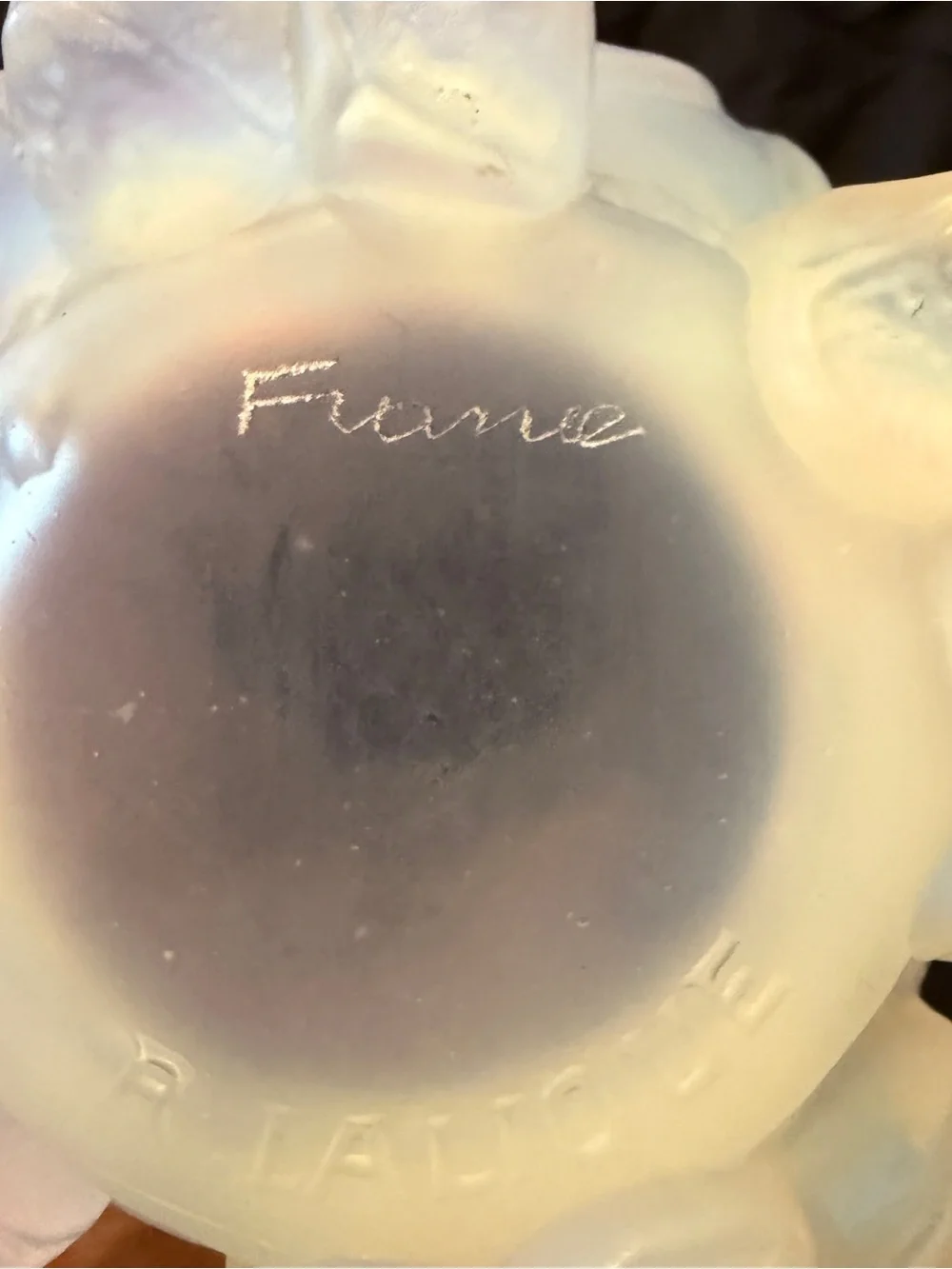 Rene Lalique Eucalyptus Opalescent Frosted Glass Vase